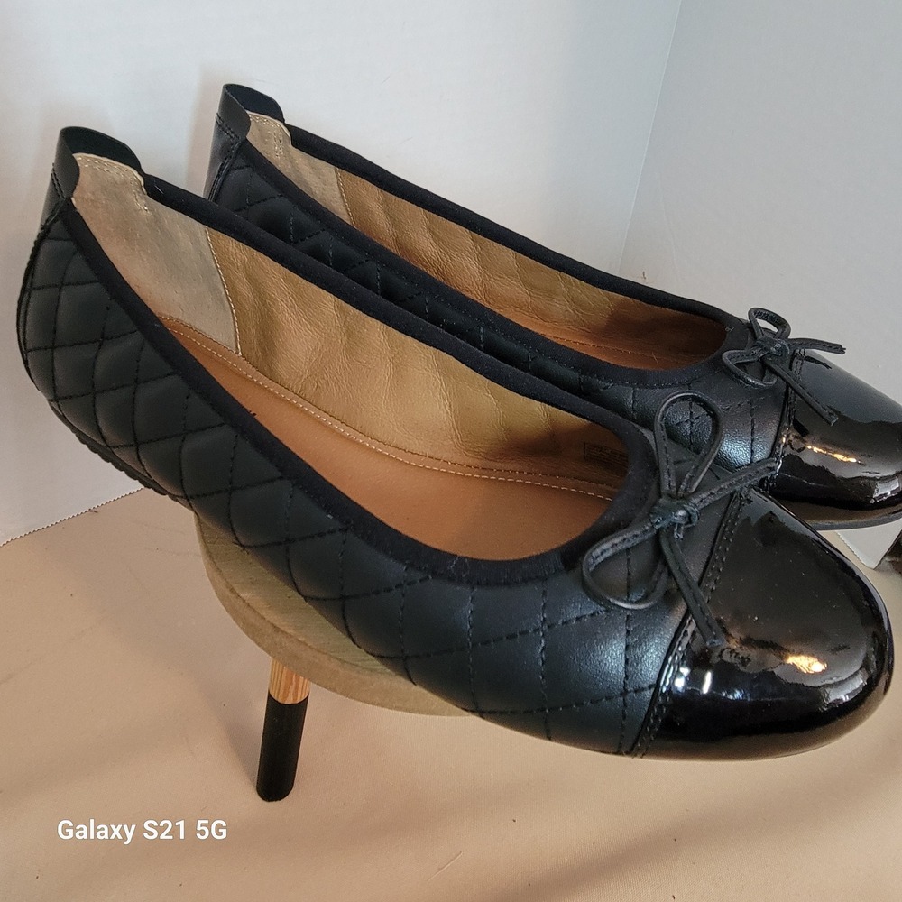 Josef Seibel Pippa 07 Black Quilted Patent Leather Ballet Flats Womens 41 US 10